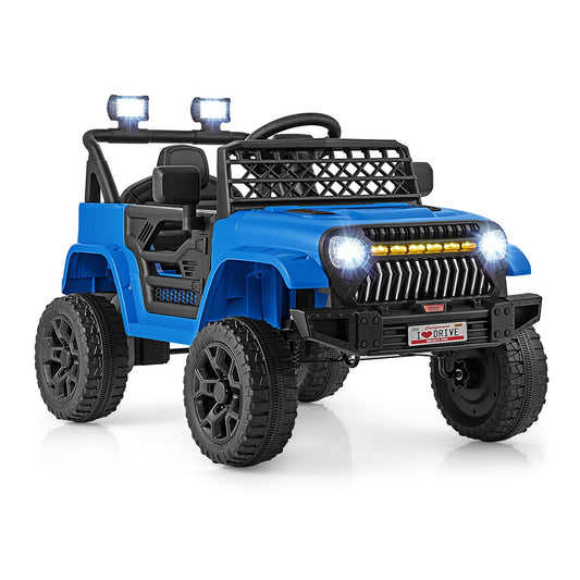 12V Kids Ride on Truck Car with Parental Remote and Music Player-Navy