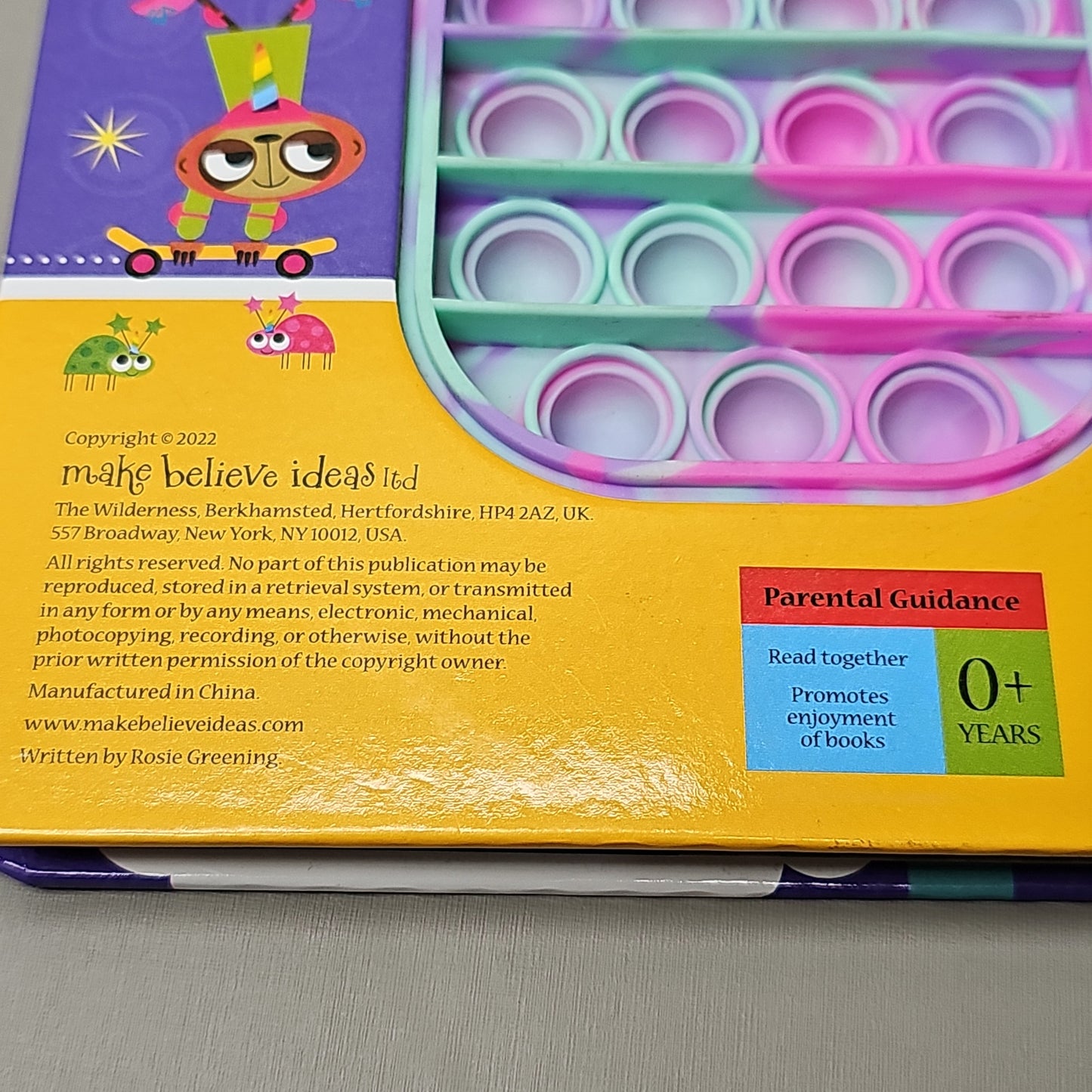 MAKE BELIEVE IDEAS Never Pop A Unicorn Hardback Book With Pop-It (New)