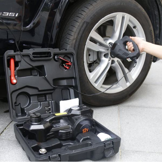 3-Ton 12V Electric Hydraulic Jack Kit with Impact Wrench & Inflator