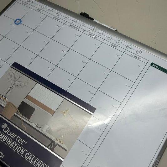 QUARTET Magnetic Combination Calendar/Dry Erase & Cork Board 17"x23" 79372