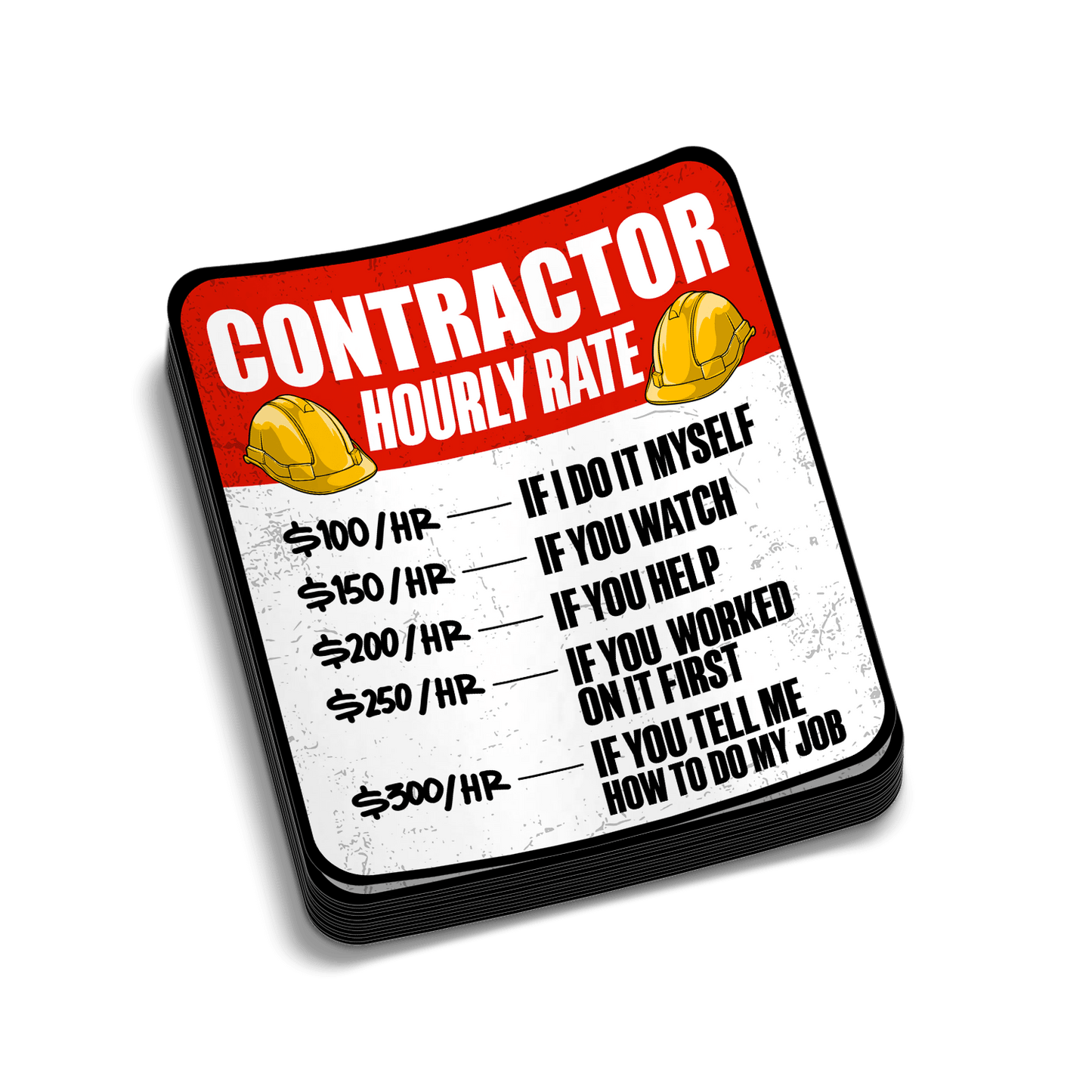 Contractor Rate - Hard Hat Decal