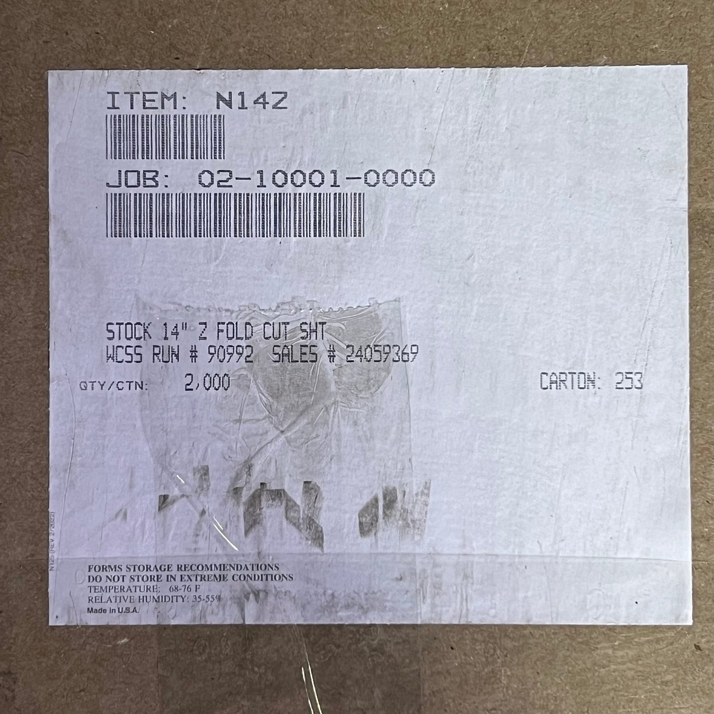 Check Paper (2000 Sheets) Sz 8.5" W x 14" L, White