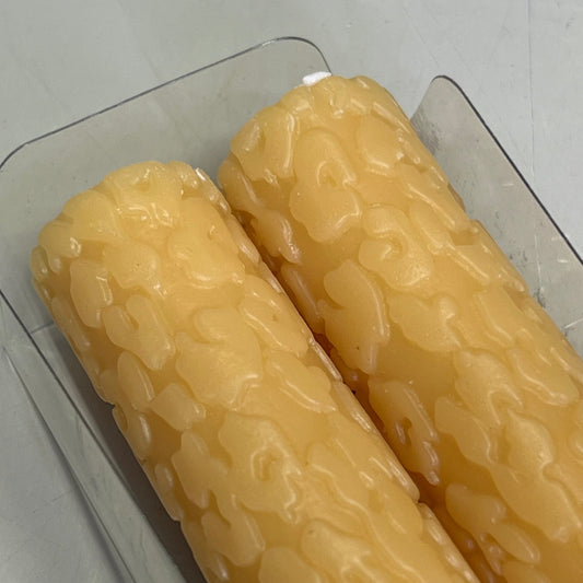 CREATIVE CO-OP (2 PACK) Leopard Print Taper Candles Unscented 10" Tan CD2231