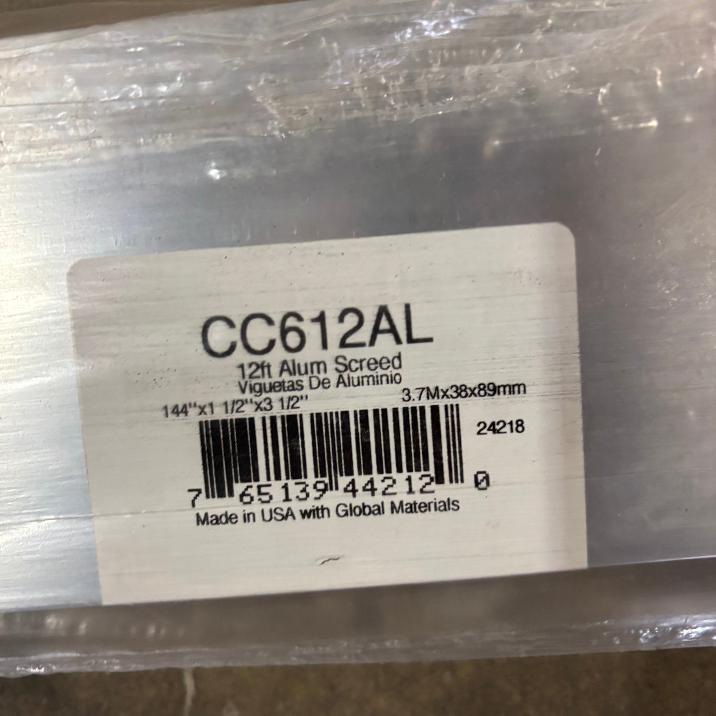 KRAFT TOOL CO. Striker Screed 120” x 1 1/2” x 3 1/2” CC612AL