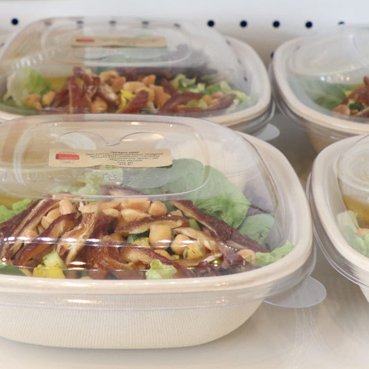 World Centric PLA Vented Lid for 24-48 oz Fiber Square Bowls, Clear (QTY 200), SKU BQL-CS-24