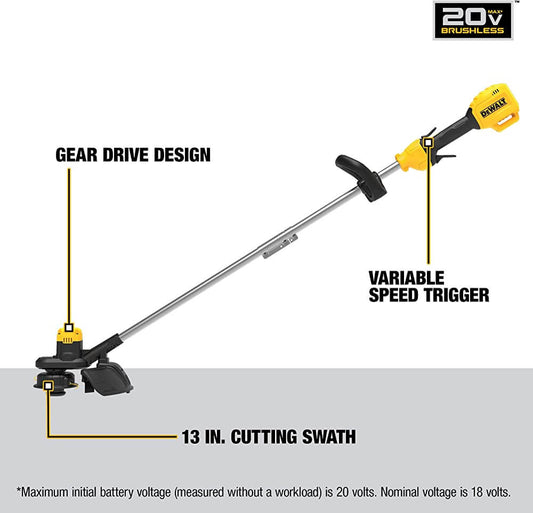 DEWALT DCST925B 20V MAX* 13 in. Cordless String Trimmer (Tool Only)