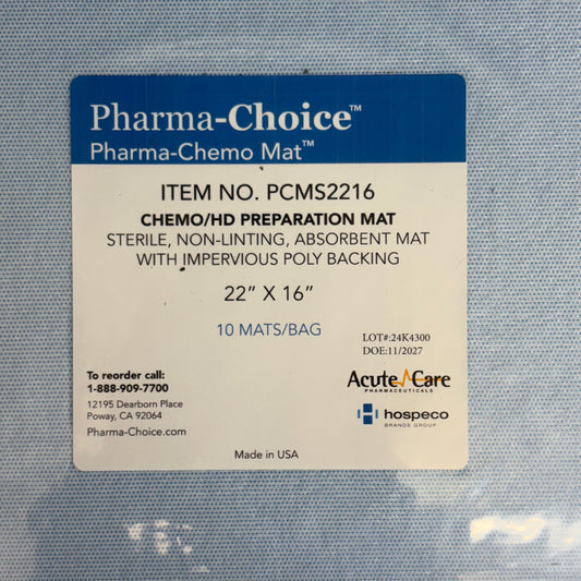 (10 PACK) PHARMA-CHOICE Chemotherapy Prep Mat Pharma-Chemo Sterile Disposable