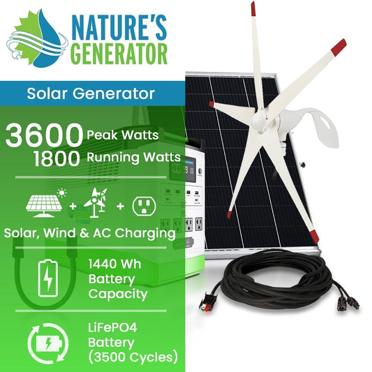 High Capacity Lithium 1800 Solar and Wind Generator