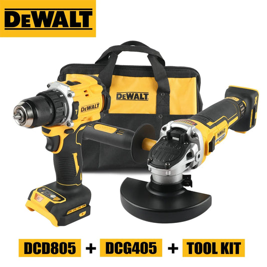 DEWALT Power Tool Bundle - DCD805, DCF805, DCF922, DCG405fn & 405nt and tool kit- Perfect for DIY and Professional Use