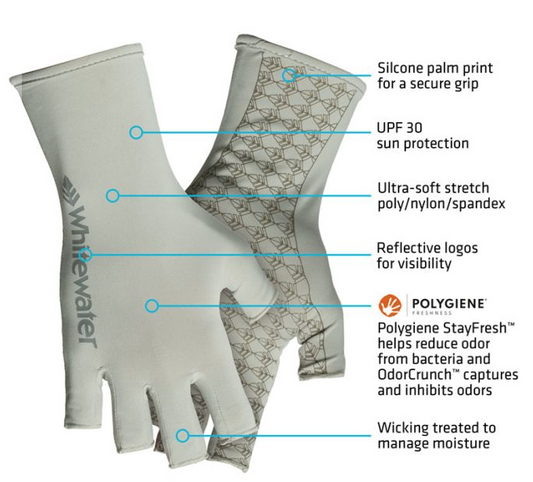Whitewater Sun Protecting Fingerless Gloves