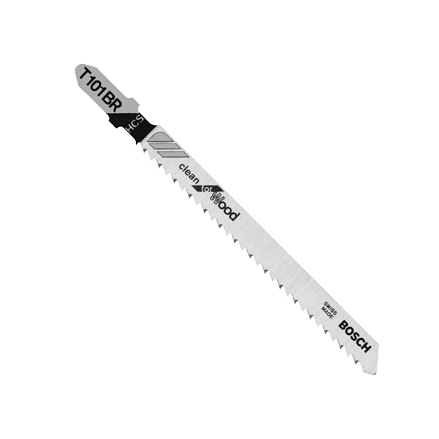 BOSCH T101BR 5 pc. 4 In. 10 TPI Reverse Pitch Clean for Wood T-Shank Jig Saw Blades