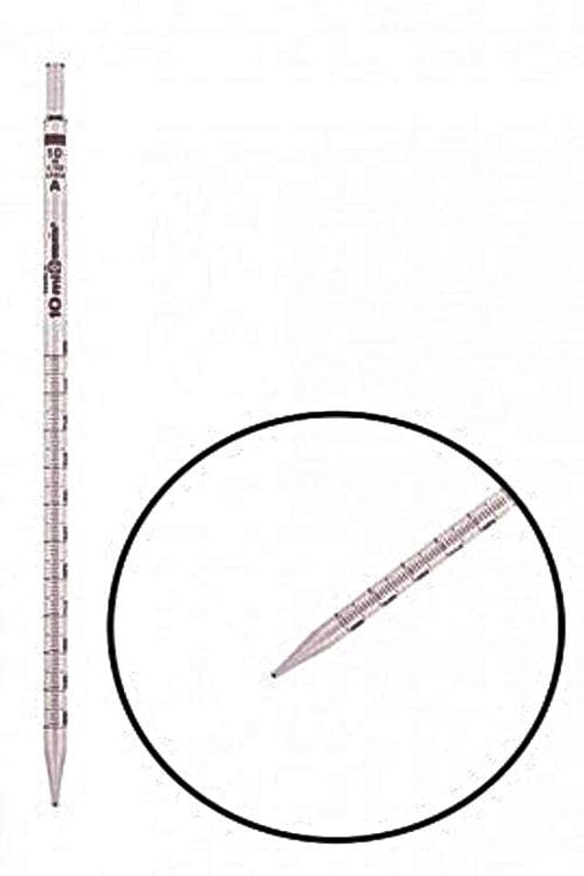 Heathrow Scientific 20140-10A Wide-Tip Serological Pipets, 10 mL, 1.4 mm hole, 366 mm length, 12/pk