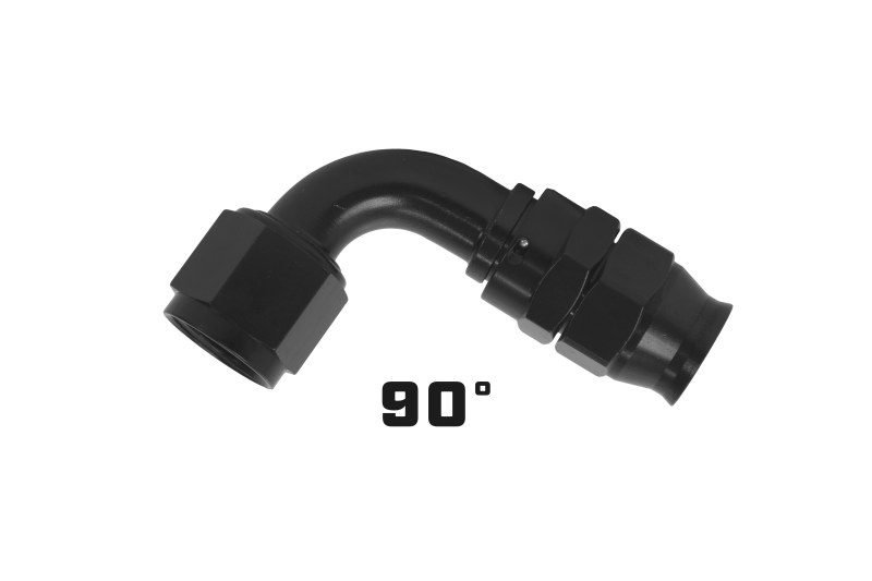 Aeromotive PTFE Hose End - AN-10 - 90 Deg - Black Anodized 15358