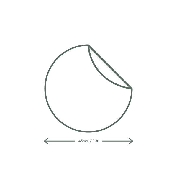 Vegware 1.7 in Round Write-On Compostable Sticker, White & Green (QTY 1000), SKU VRST45W