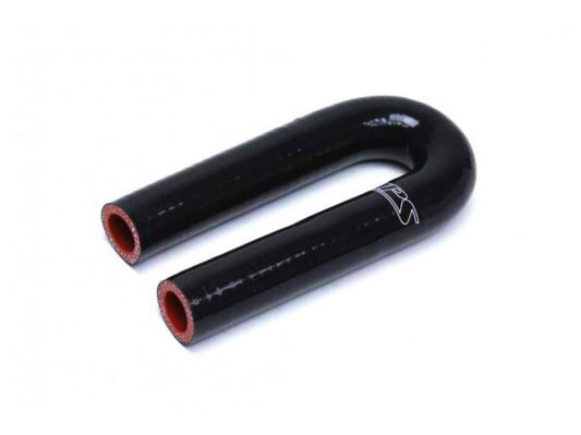 HPS 5/8" ID, Silicone 180 Degree U Bend Elbow Coupler Hose, High Temp 4-ply Reinforced, Black, 16mm ID