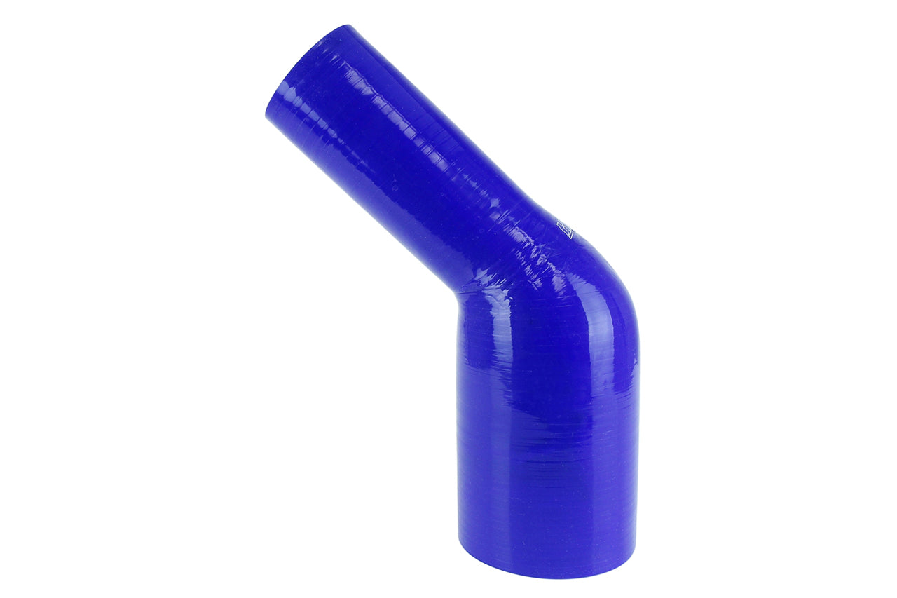 HPS 2-1/2" - 4" Silicone 45 Degree Elbow Reducer Coupler Hose, High Temp 4-ply Reinforced, 63mm - 102mm ID