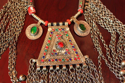 Tribal Necklace. Hand Made Kuchi Necklace. Ethnic Jewelry Made in Afghanistan. Gift for Her.