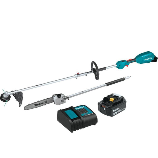Makita XUX02SM1X4 18V LXT® Lithium-Ion Brushless Cordless Couple Shaft Power Head Kit w/ 13" String Trimmer & 10" Pole Saw Attachments, with one battery (4.0Ah)