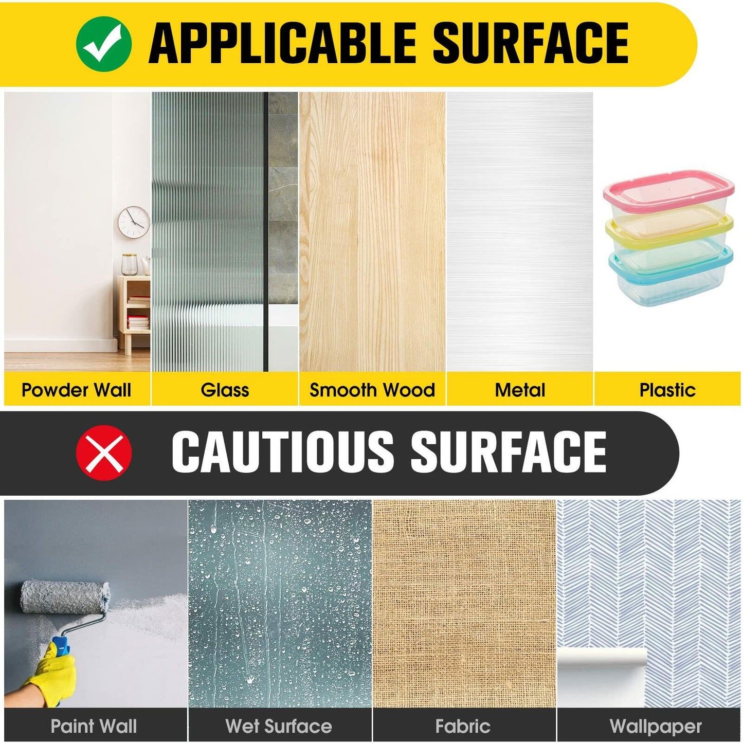 EMITEVER Heavy Duty Picture Hanging Strips Medium White 20 Pairs 40 Strips