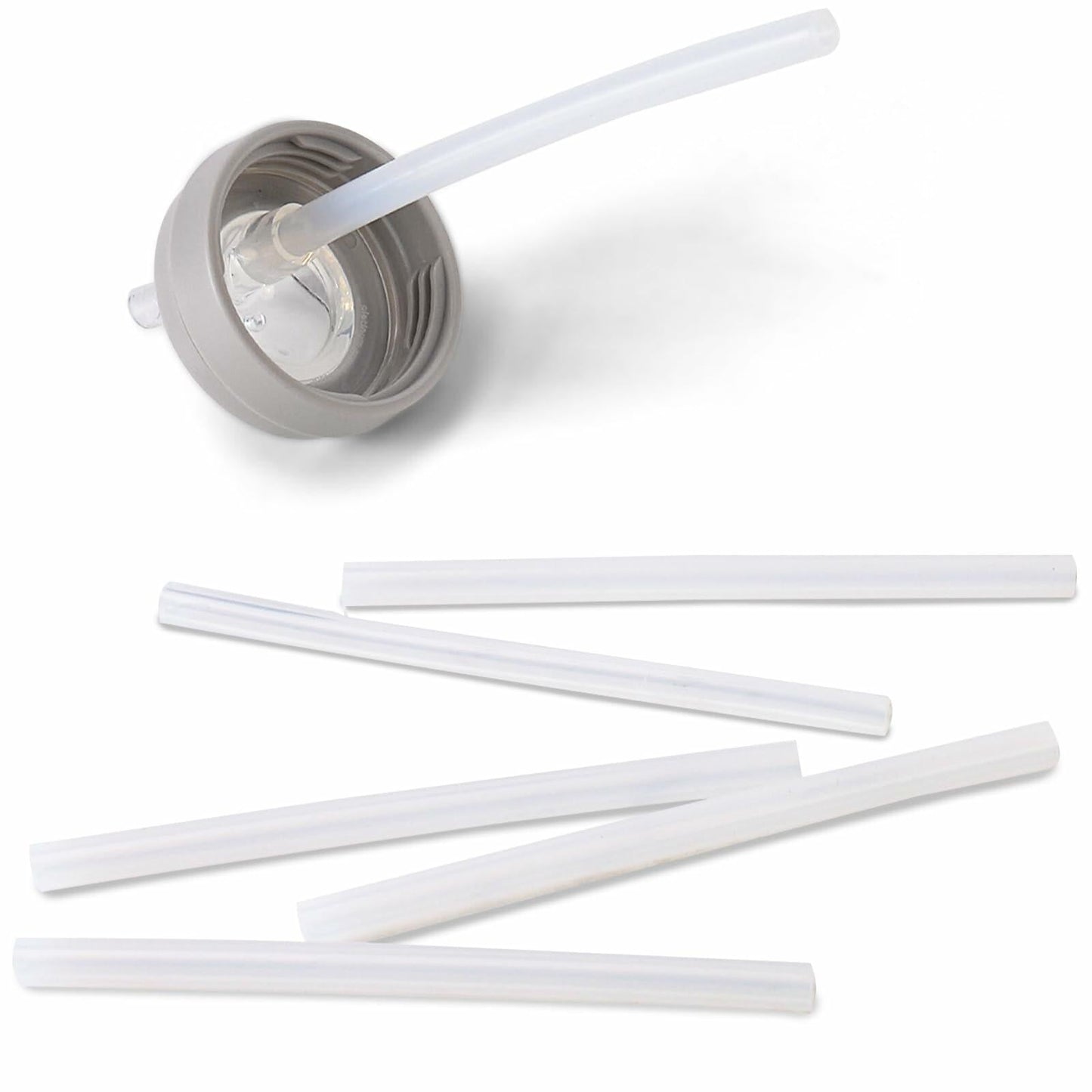 Grosmimi Replacement Straw 5-Pack with Cleaning Brush Clear Compatible