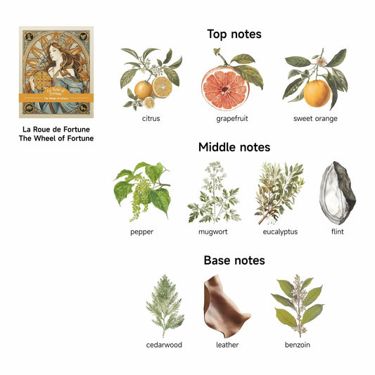 LunaLoved Tarot Wheel of Fortune Soy Candle Wood Citrus Bergamot Cedarwood