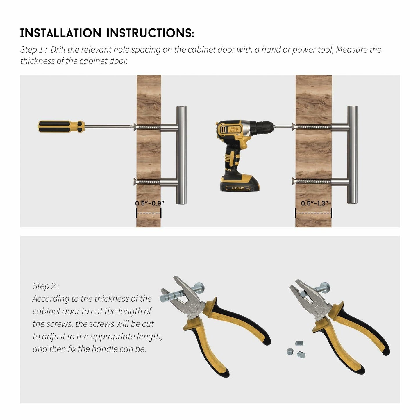 goldenwarm 5 Pack Gold Aluminium Alloy Cabinet Knobs for Drawers