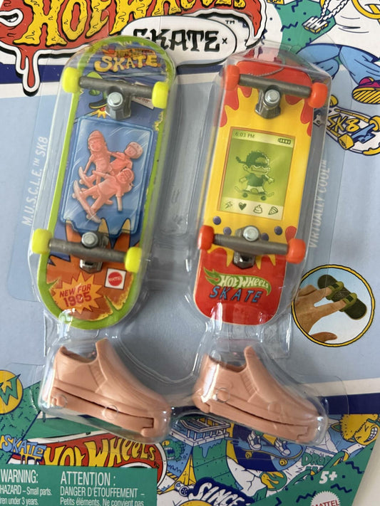 Hot Wheels Skate Miniature Finger Skateboard Set 2 Pack with Accessories