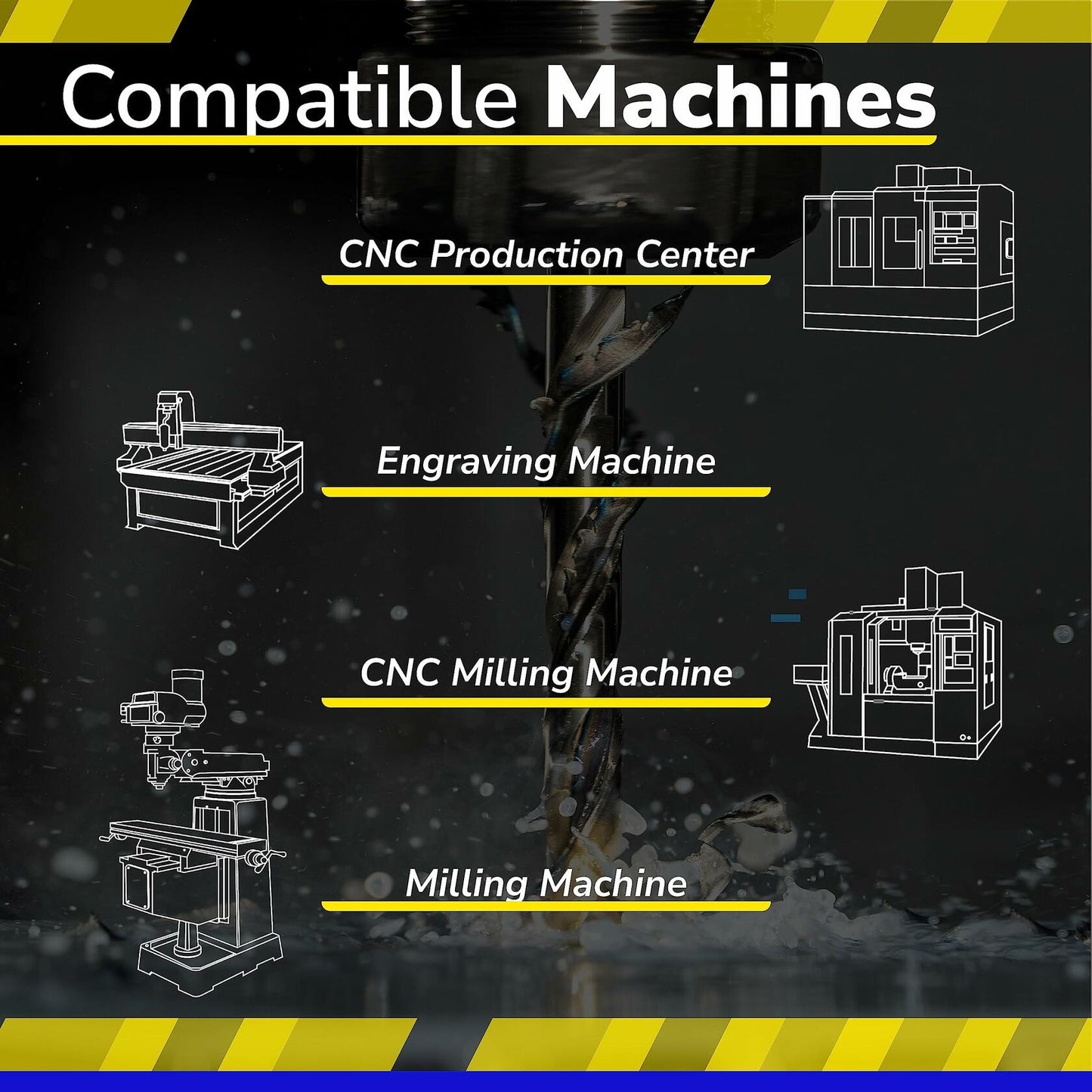 SPEED TIGER ISE Carbide End Mill 1/8" 4 Flute Square Nose AlTiBN Coated 5-Pack