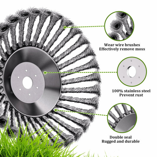 Thanps Steel Wire Rotary Weed Brush Cutter Head 6 inch Universal Adapter