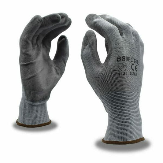 Cordova 6898CGXL Standard Gloves 13-Gauge Gray Polyester Palm Coating 12-Pack XL
