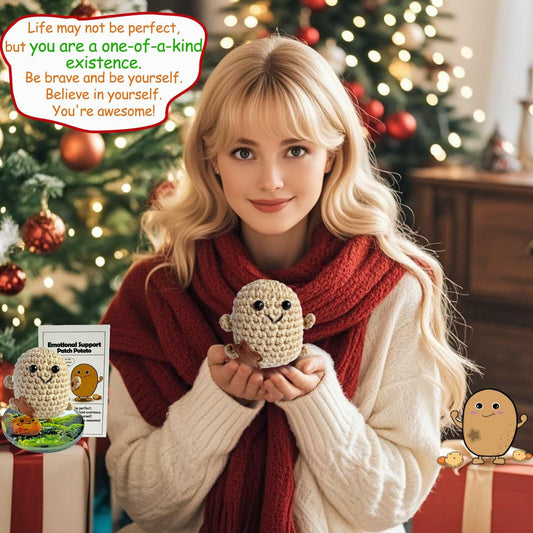 Mini Positive Potato Doll 3in Knit Plush with Card Cute Gift for Friends Family