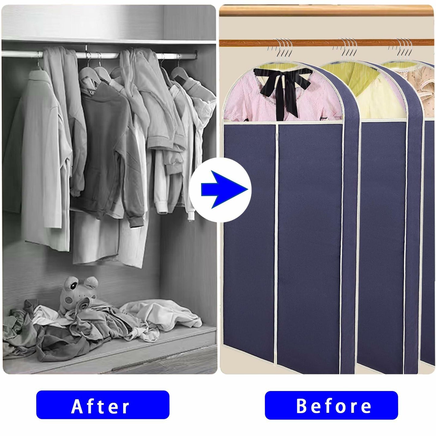 DYYHSDPU Garment Bags 3 Pack Suit Storage Hanging Clothes Black 50x24 Inch