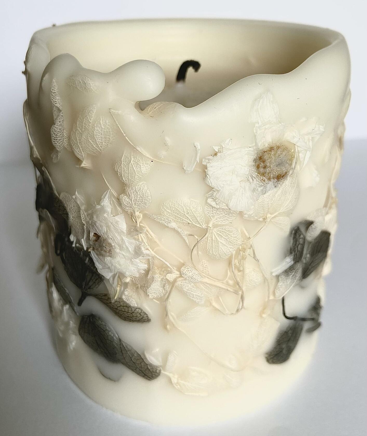 Botanical Candle Hand-Poured Soy Wax with Real Flowers 5 Scents Decorative