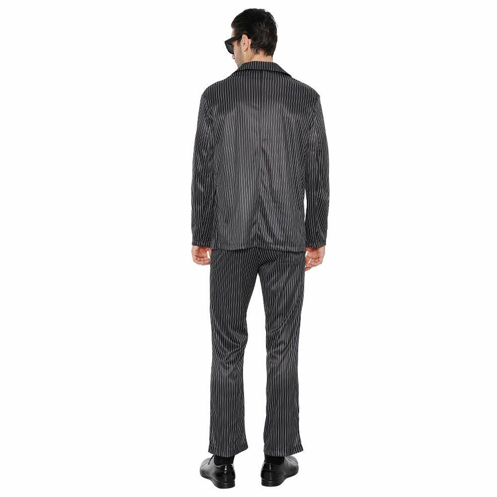 EraSpooky Men's 1920s Gangster Pinstripe Suit Jacket Pants Shirt Tie Size L