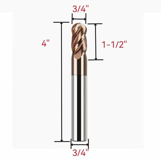 LAHDYFHOE 3pcs 1/2" Carbide Square Nose End Mill 4 Flutes TISIN Coated
