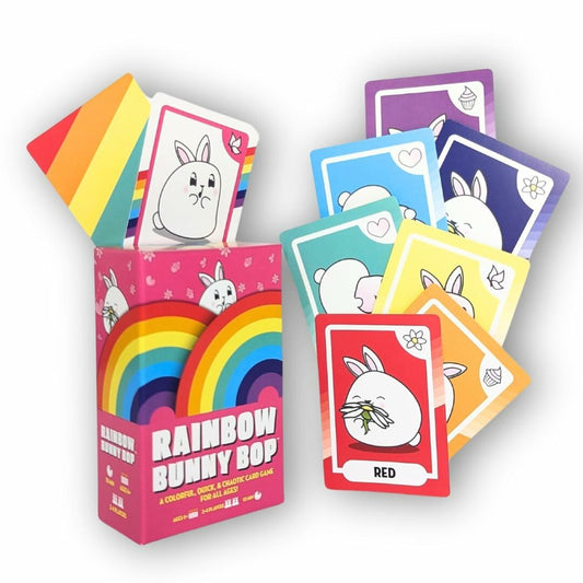Rainbow Bunny Bop Card Game Family Kids Adults 2-4 Players Fast-Paced