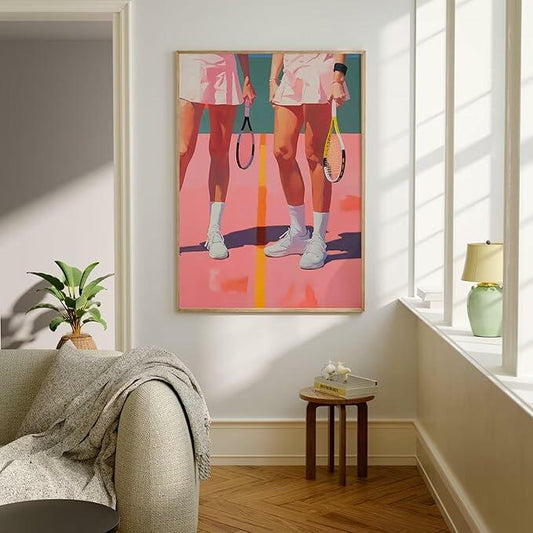 cupmod Vintage Sport Paint by Numbers Kit Retro Tennis 16x20 inch