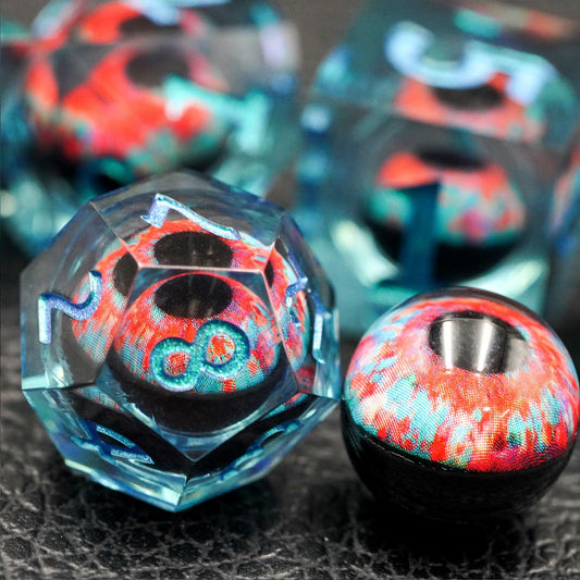 Maywin Dungeons & Dragons Liquid Core Dragon Eye Polyhedral Dice Set