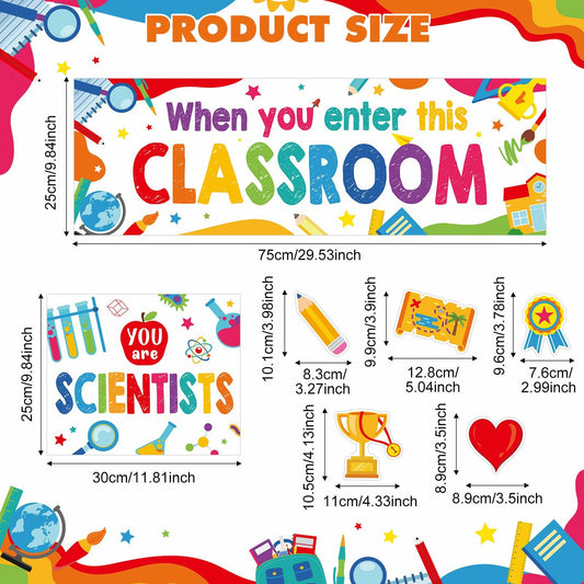 Supervitae 22pcs Motivational Posters Classroom Decor Multi Color Growth Mindset