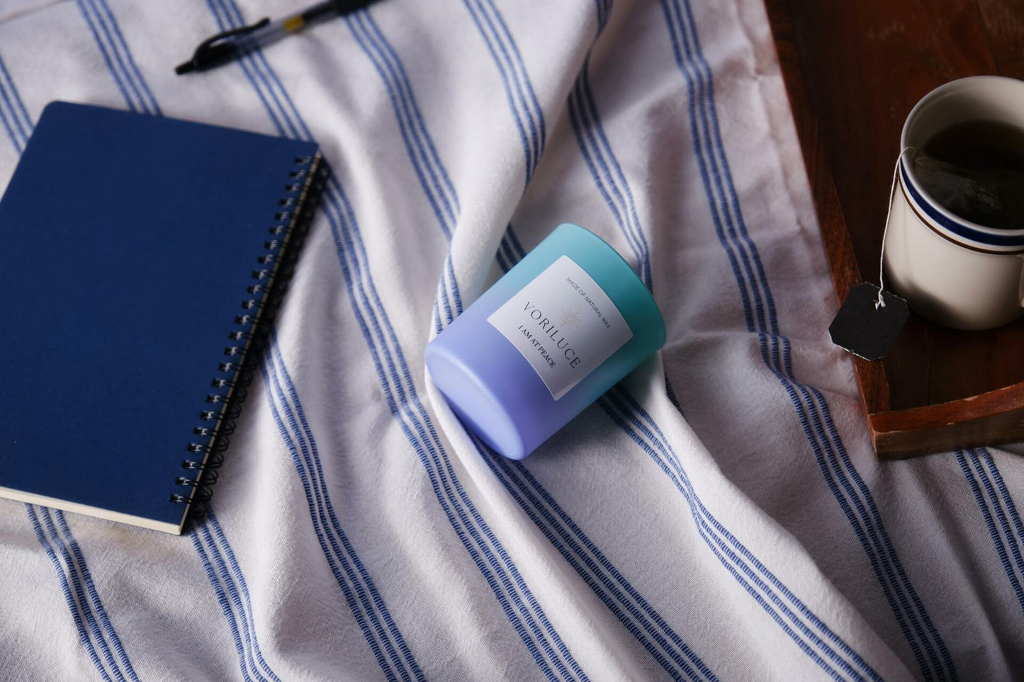 Voriluce Intention Scented Candle I AM at Peace Blue Lily 5.3oz Soy Wax