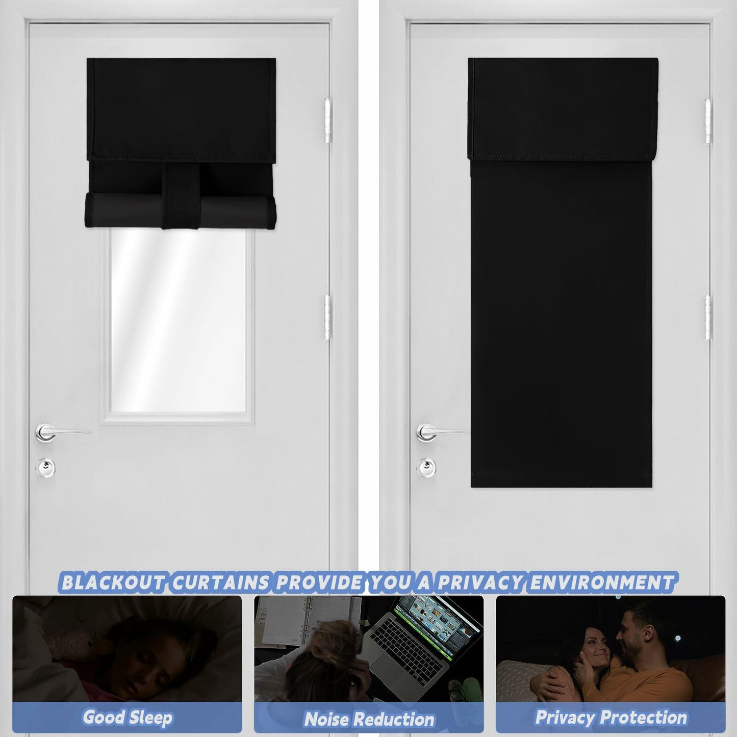 Mecodeco Classroom Door Curtain Mocha 12W x 30L 1 Panel Light Control Privacy