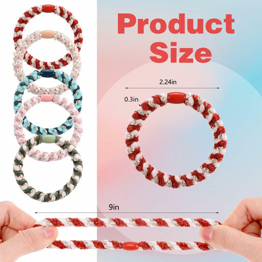 Beaded Ponytail Holder, Cute Hair Ties for Women, 10PCS Elasticity Ponytail