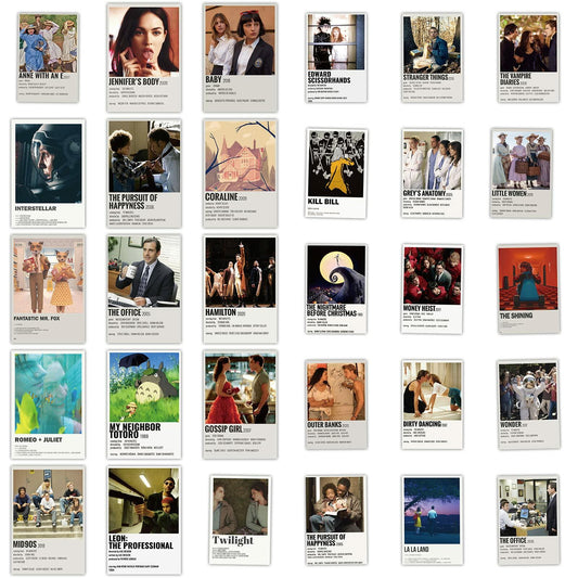 64PCS Poster Movie Vintage Stickers for Laptop and computer, Poster classic