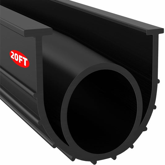 Jin&Bao Garage Door Bottom Weather Stripping Rubber Seal 20FT Black T-Ends