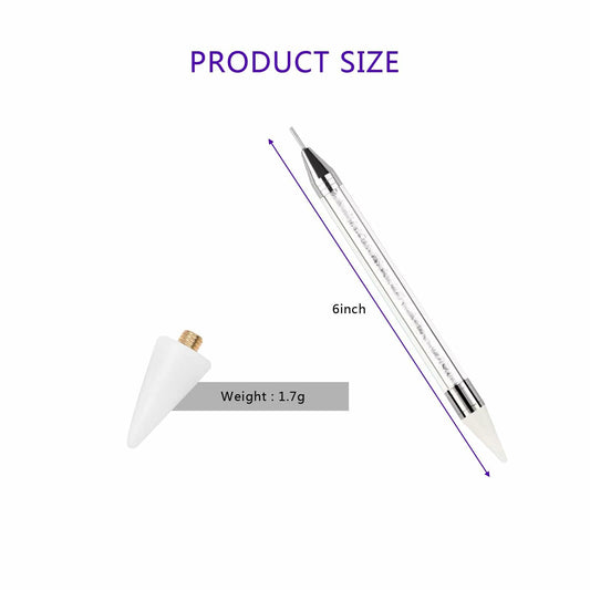 5PCS Rhinestone Picker Tool Dual End Dotting Pen Nail Art Crystal Handle