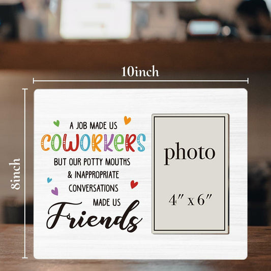 CIANMGD Funny Coworker Gift Wood Picture Frame 4x6 Work Bestie