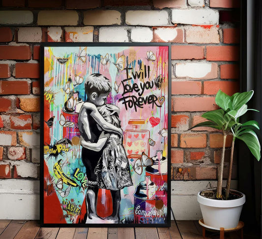 YYFARTFQ Graffiti Wall Art Canvas Poster Colorful Abstract Print 12x16 Unframed