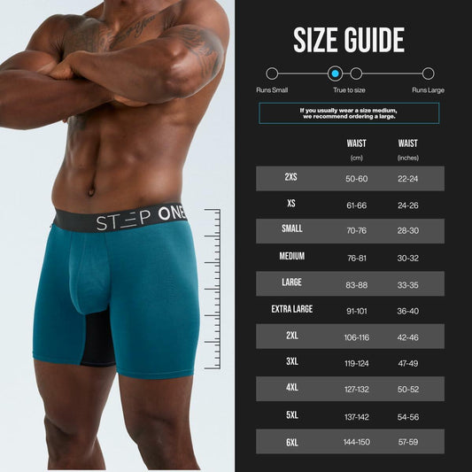 STEP ONE Mens Boxer Shorts Anti Chafing 3D Pouch Moisture Wicking Purple 5XL