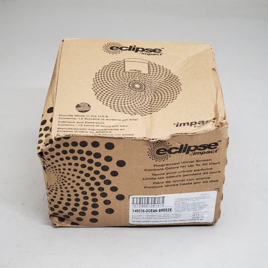 ECLIPSE IMPACT (12 Pack) Scented Urinal Screens Ocean Breeze 149536