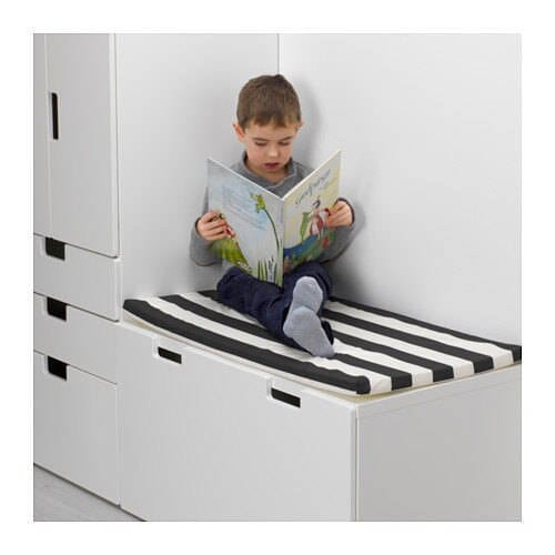 IKEA Bankkamrat, Hemmahos, Stuva Bench Pad Cover 70's Brown Wavy